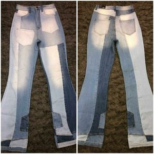 Mixed up Patchwork flare jeans